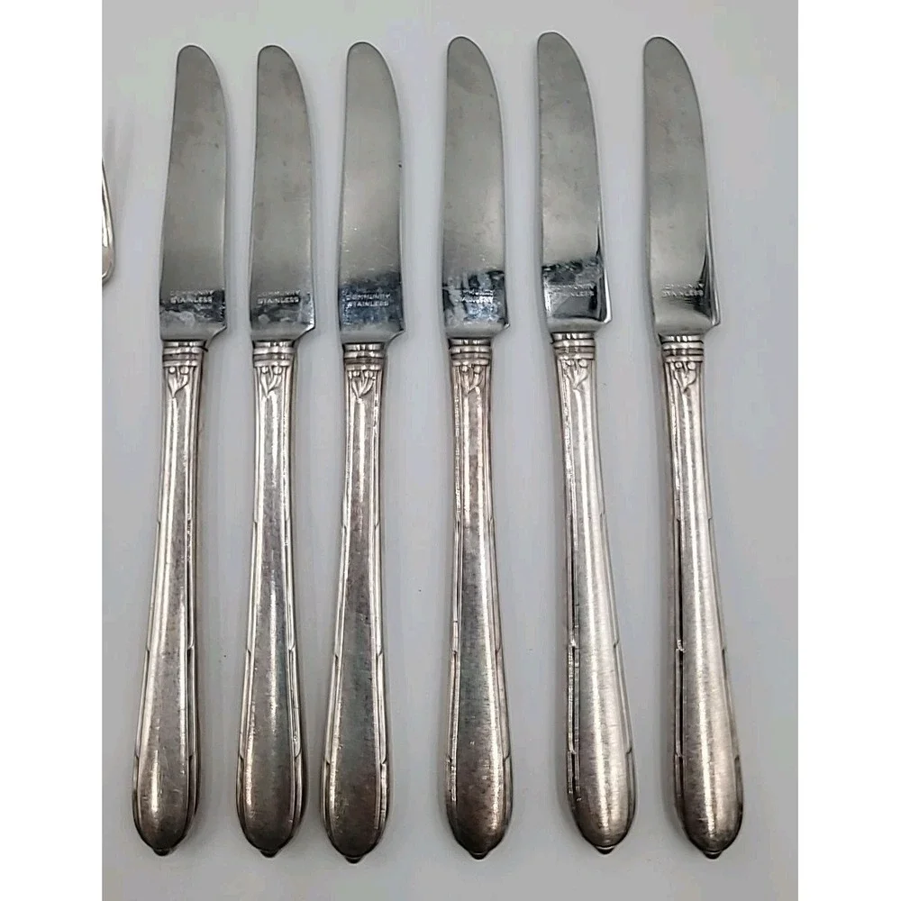 12pc BERKLEY SQUARE Oneida Community  Silverplate‎ Dinner Forks Knives Flatware